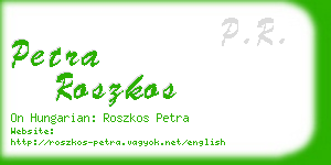 petra roszkos business card